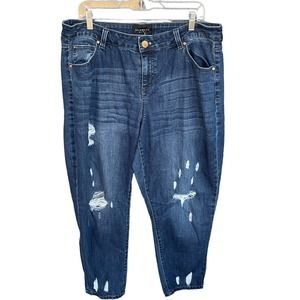 Celebrity Pink Jeans Womens Plus Size 16 Blue Distressed Girlfriend